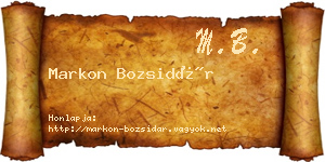 Markon Bozsidár névjegykártya